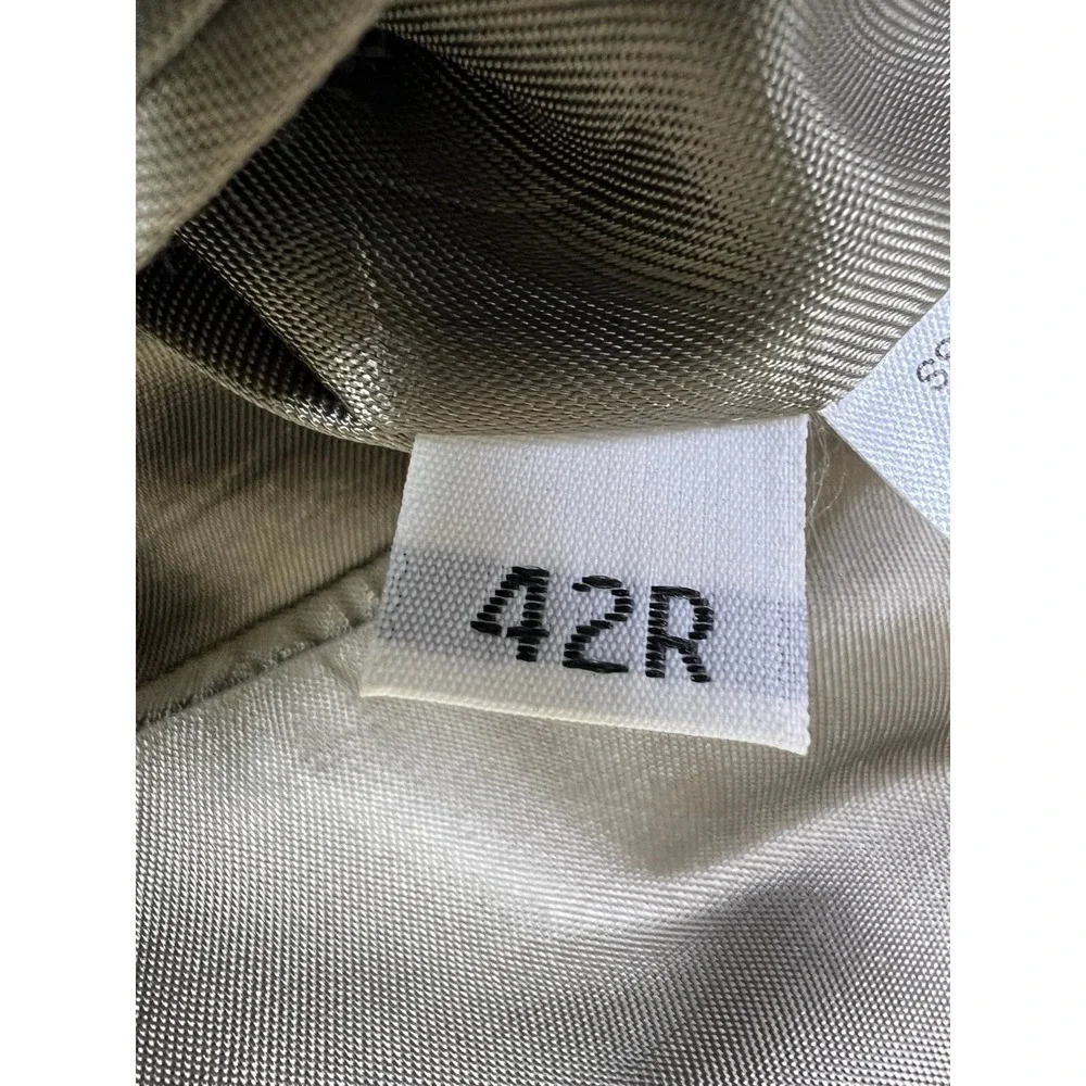 Hart Schaffner Marx Blazer Men's 42R Beige Plaid Check 3 Button Suit Jacket Wool